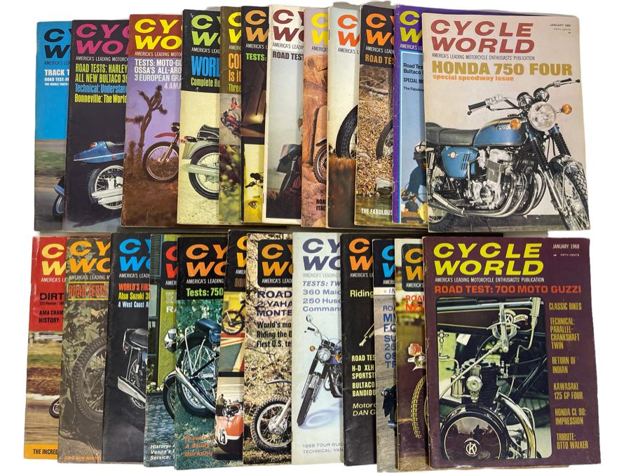Vintage Cycle World Motorcycle Magazines 1968 & 1969 - See Photos