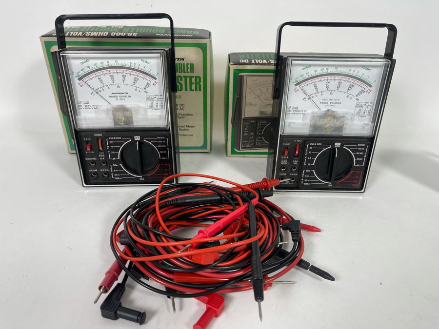 Pair Of Micronta Range Doubler Multitesters Volt Meters [Photo 3]