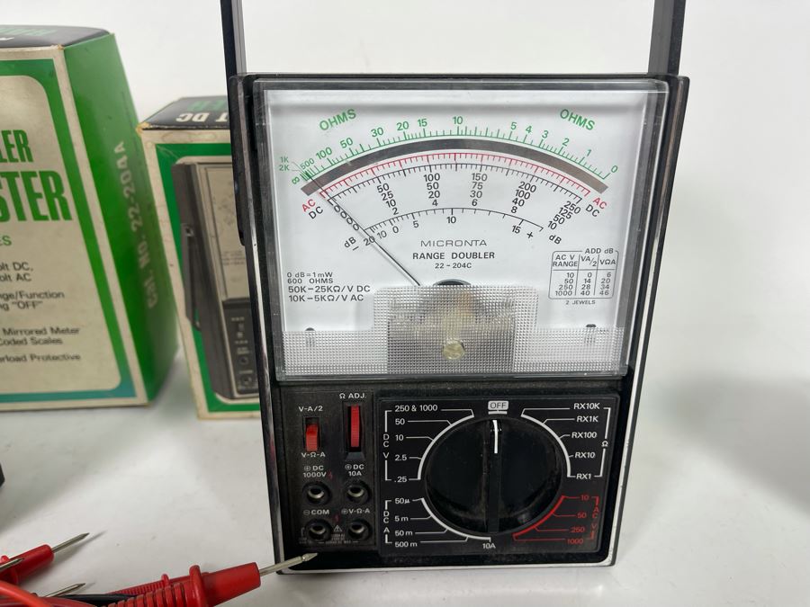 Pair Of Micronta Range Doubler Multitesters Volt Meters