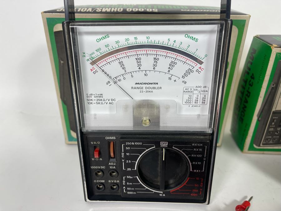 Pair Of Micronta Range Doubler Multitesters Volt Meters