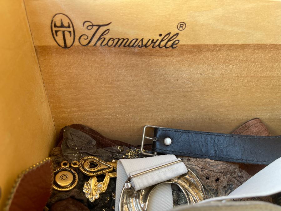 Thomasville French Provincial Armoire Cabinet Plus Drawer Filled With Eighties Designer Belts - See Photos [Photo 8]