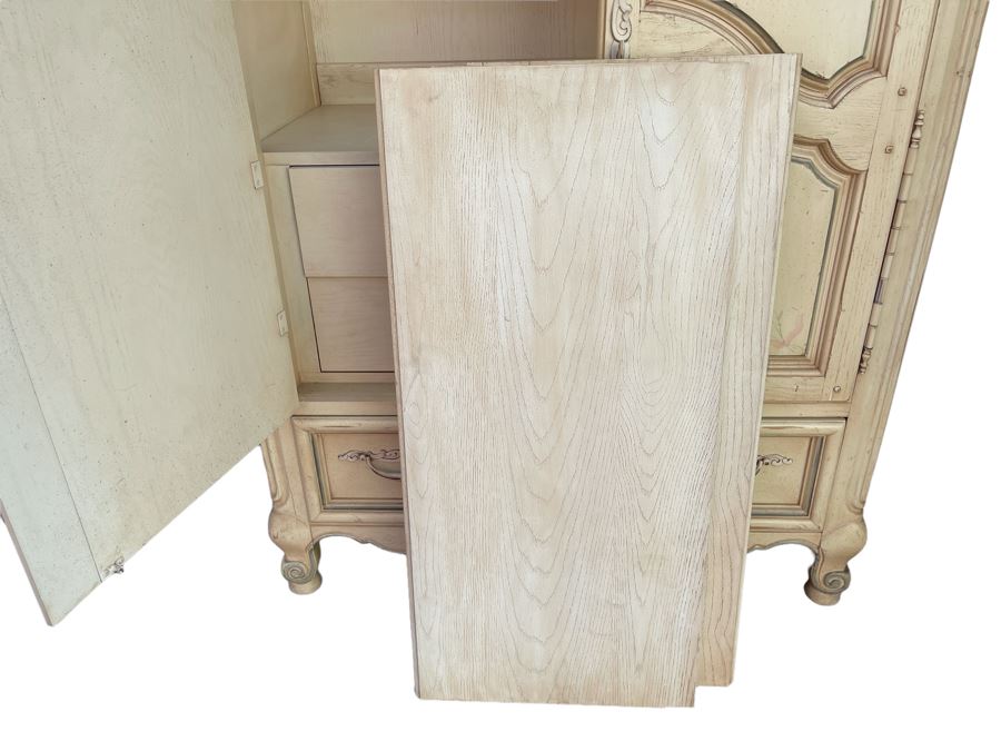 Thomasville French Provincial Armoire Cabinet Plus Drawer Filled With Eighties Designer Belts - See Photos [Photo 3]