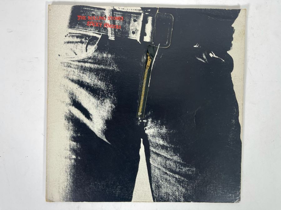 The Rolling Stones Sticky Fingers Vinyl Record COC 59100 With Original Andy Warhol Working Jean Zipper