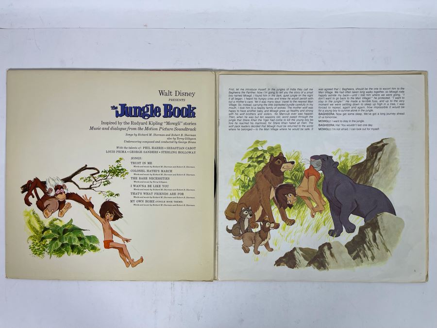 Disneyland Records Walt Disney The Jungle Book Vinyl Record With Book 3948 [Photo 2]