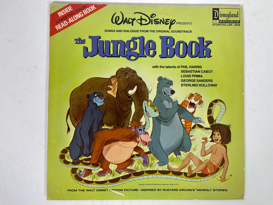 Disneyland Records Walt Disney The Jungle Book Vinyl Record With Book 3948 [Photo 1]