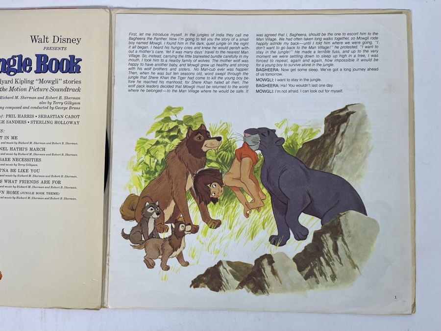 Disneyland Records Walt Disney The Jungle Book Vinyl Record With Book 3948 [Photo 4]