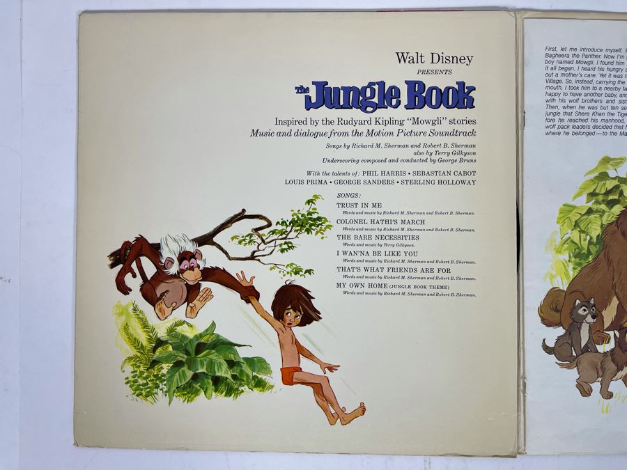 Disneyland Records Walt Disney The Jungle Book Vinyl Record With Book