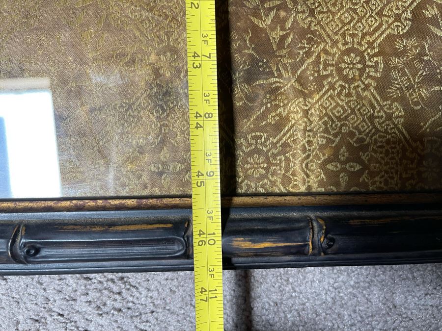 Antique Original Tibetan Thangka Painting With Silk Brocade 30 X 45.5 Nicely Framed - See Photos For Details (Back Of Thangka Contains Chinese Writing) [Photo 14]