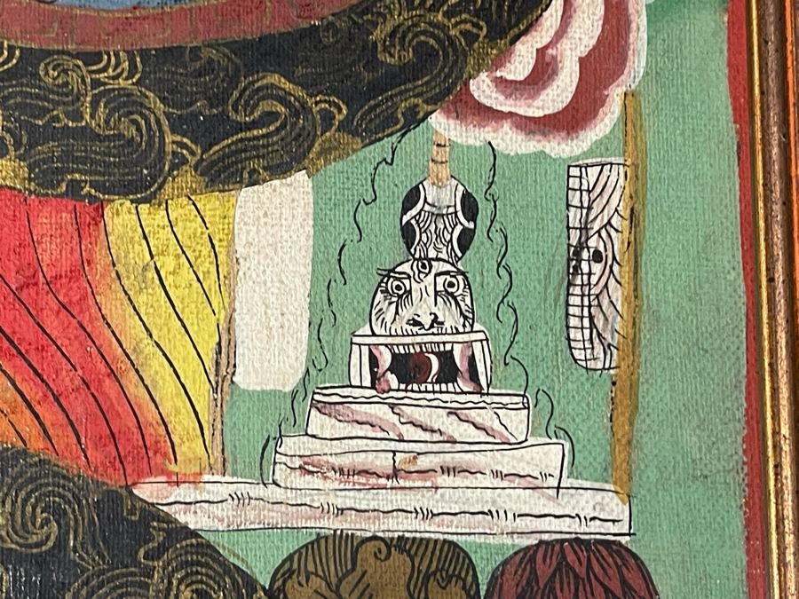 Antique Original Tibetan Thangka Painting 24.5 X 32.5 Nicely Framed - See Photos For Details	 [Photo 24]