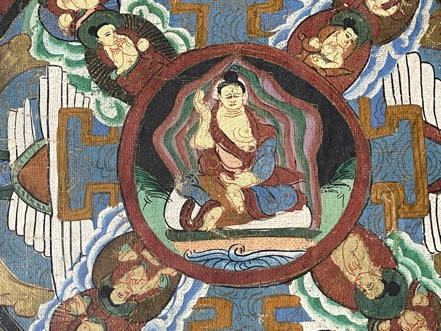 Antique Original Tibetan Thangka Painting 24.5 X 32.5 Nicely Framed - See Photos For Details	 [Photo 23]