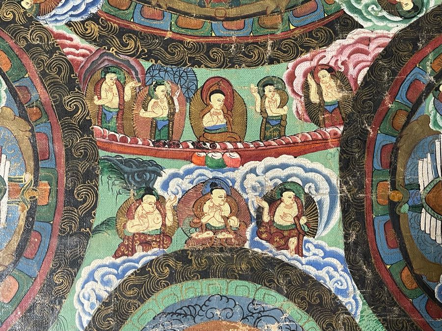 Antique Original Tibetan Thangka Painting 24.5 X 32.5 Nicely Framed - See Photos For Details	 [Photo 19]