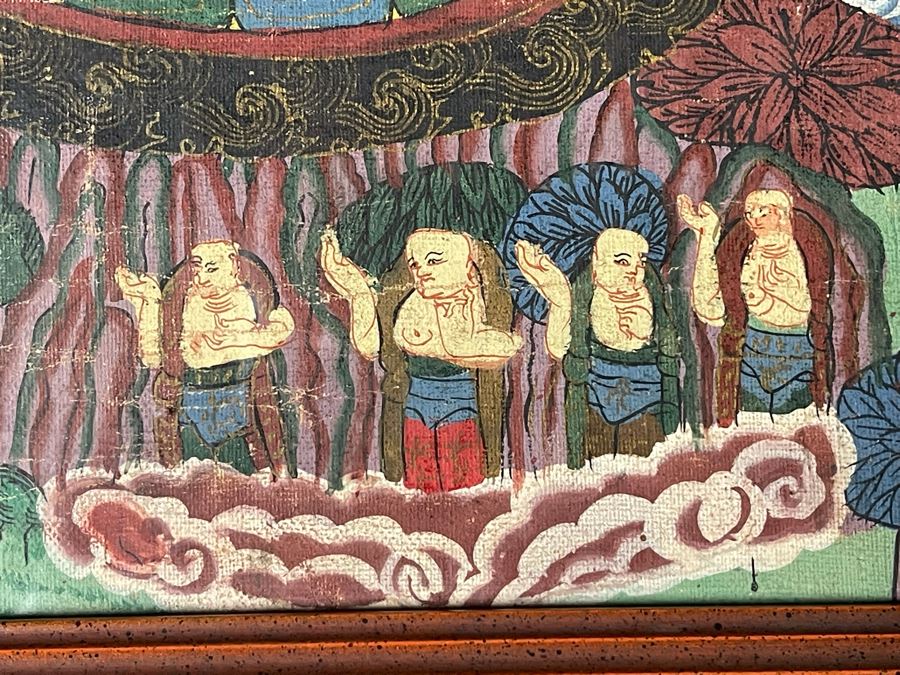 Antique Original Tibetan Thangka Painting 24.5 X 32.5 Nicely Framed - See Photos For Details	 [Photo 25]