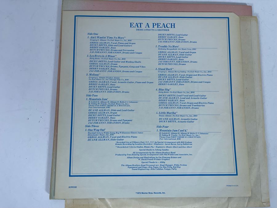 The Allman Brothers Band - Eat A Peach Vinyl Record [Photo 5]