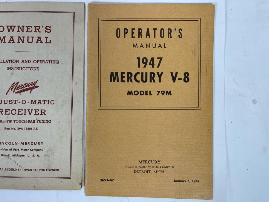 1947 Mercury V-8 Operator’s Manual And Various Vintage 1947 Mercury Automobile Ephemera [Photo 25]