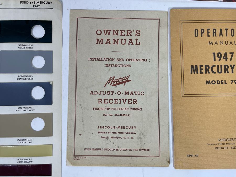 1947 Mercury V-8 Operator’s Manual And Various Vintage 1947 Mercury Automobile Ephemera [Photo 28]