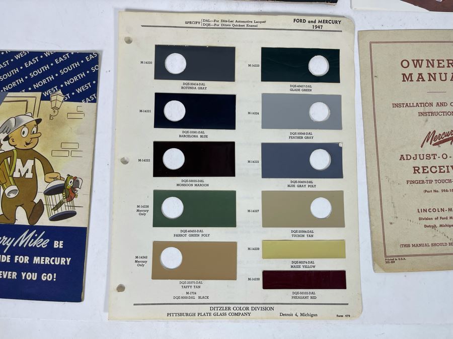 1947 Mercury V-8 Operator’s Manual And Various Vintage 1947 Mercury Automobile Ephemera [Photo 23]