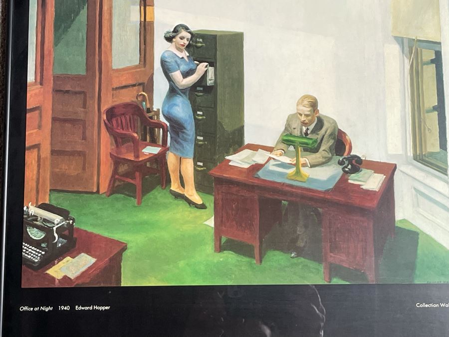 Vintage Edward Hopper Office At Night 1940 Walker Art Center Framed Poster 22 X 33 [Photo 3]