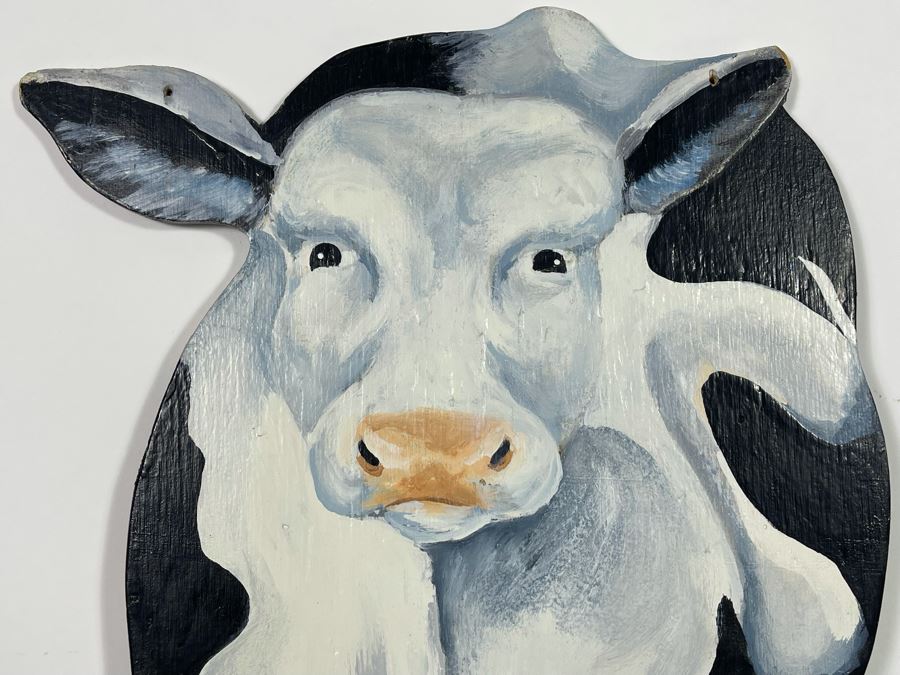 Double-Sided Hand Painted Wooden Cow Plaque 12 X 31 [Photo 3]