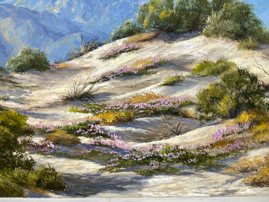 Original Jackie Lewis Bowker Palm Springs Area Desert Painting 40 X 30 [Photo 7]