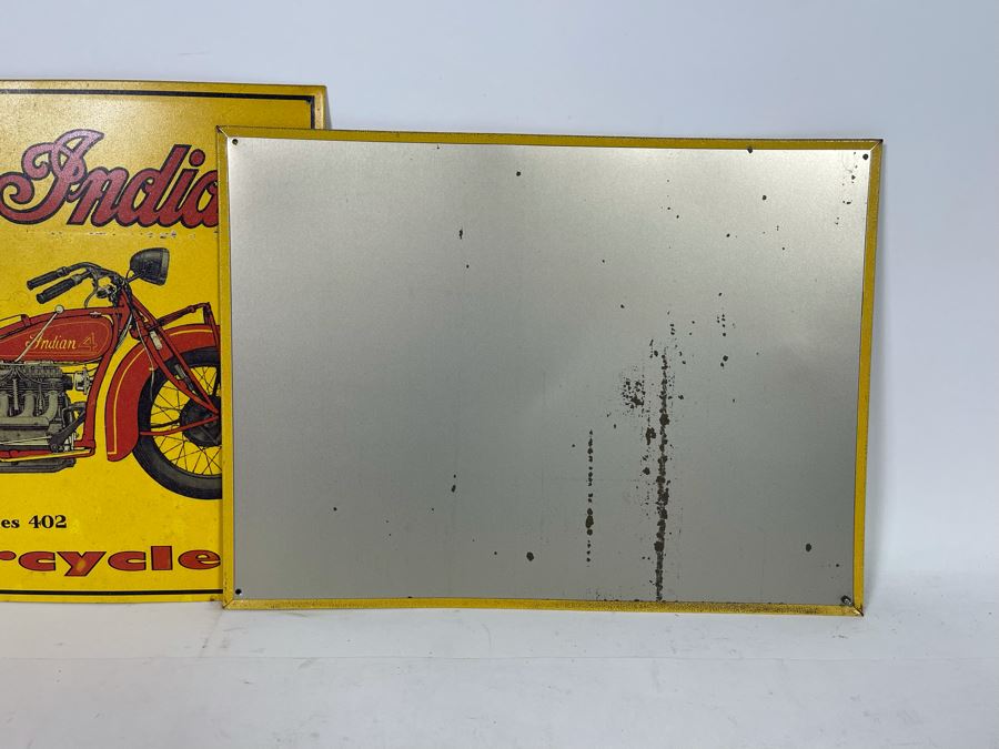 Pair Of Reproduction Indian Motorcycle Metal Signs Apx 16 X 12  [Photo 6]