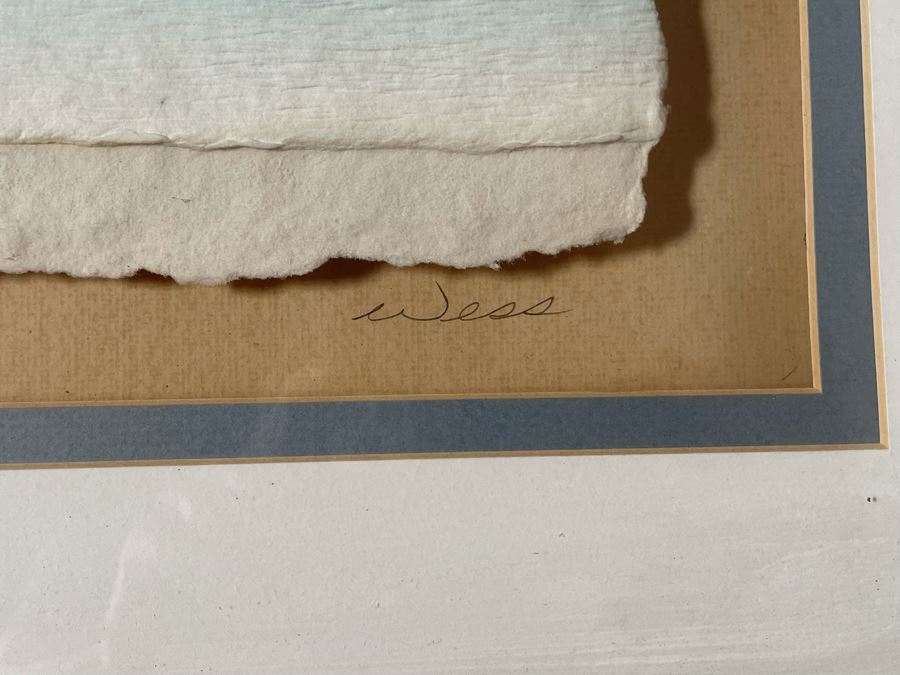 3D Ocean Breaking Wave Paper Artwork Signed Wess Framed 41 X 31 [Photo 11]
