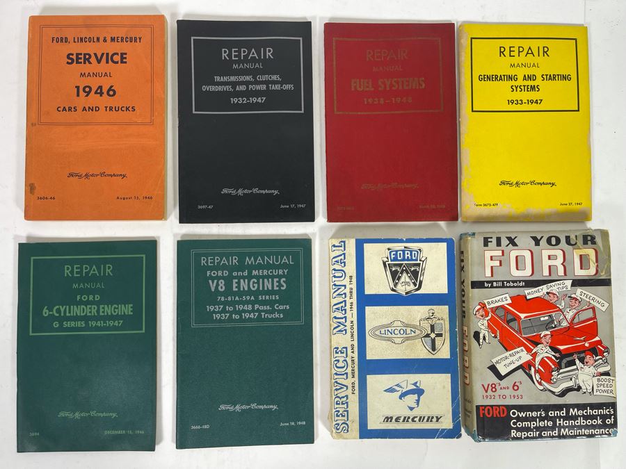FORD Automobile Service Manuals From 1940s And Various FORD Books [Photo 2]