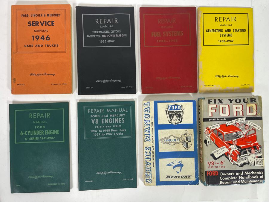 FORD Automobile Service Manuals From 1940s And Various FORD Books
