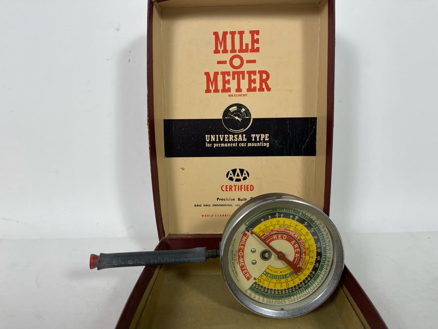 Mile -O- Meter Automobile Gauge By Gale Hall Engineering With Box [Photo 1]