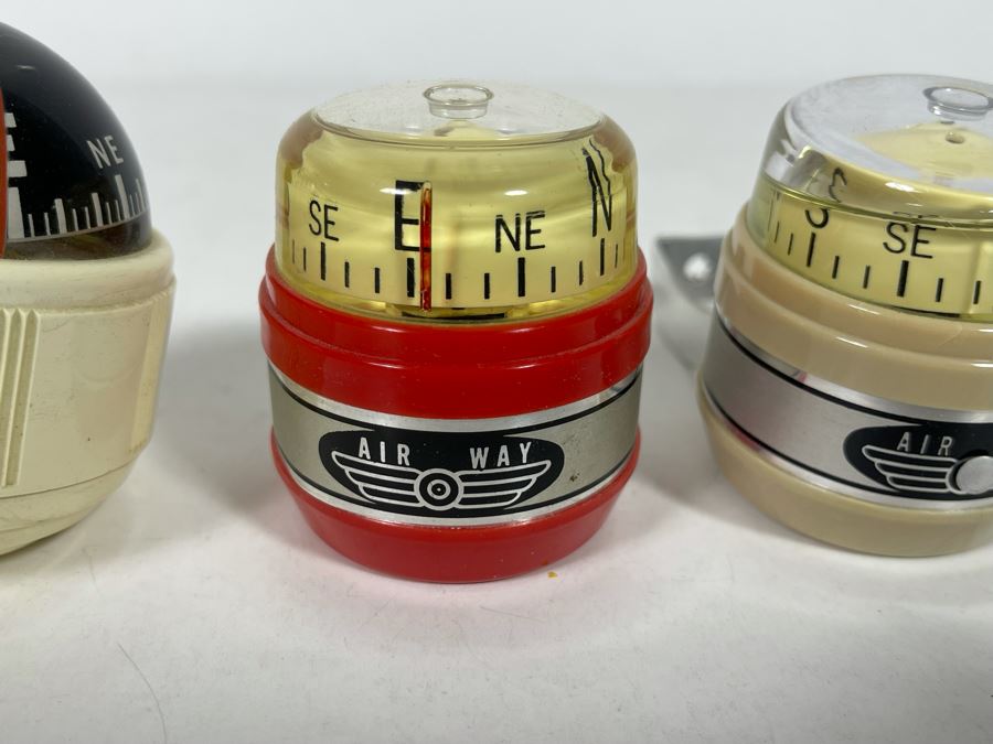 (3) Vintage Automobile Compasses (2) Air Way & (1) Airguide Mobile Compass [Photo 5]