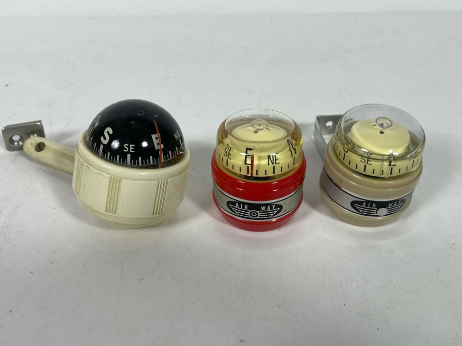 (3) Vintage Automobile Compasses (2) Air Way & (1) Airguide Mobile Compass [Photo 4]