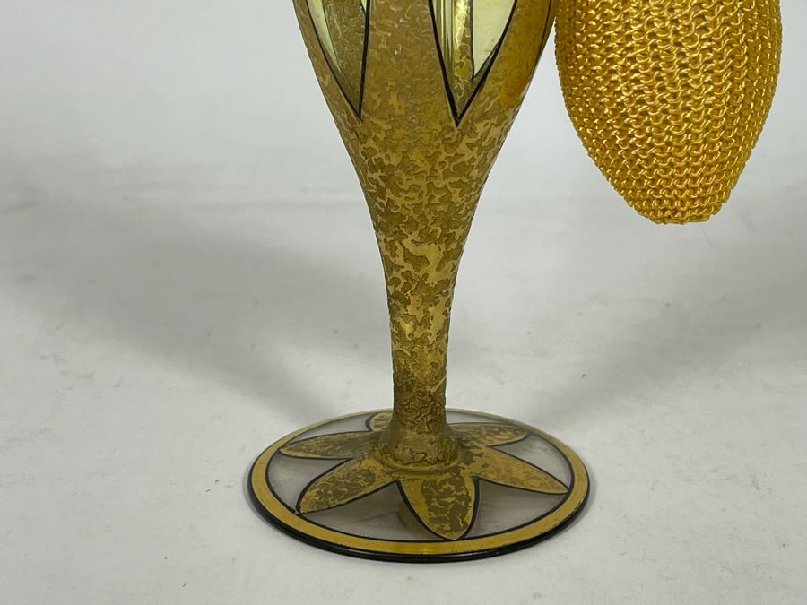 DeVilbiss Hand Painted Glass Perfume Bottle 8H [Photo 7]