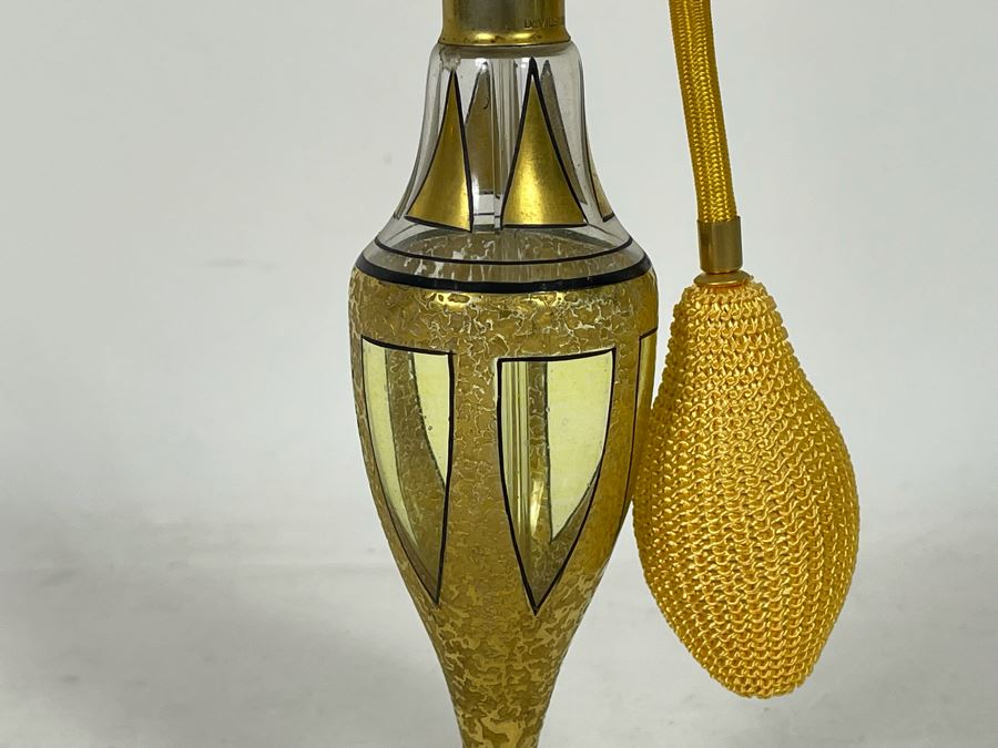 DeVilbiss Hand Painted Glass Perfume Bottle 8H [Photo 6]