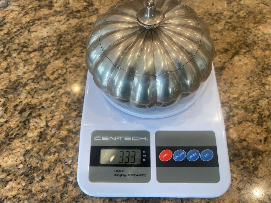 .800 European Silver Footed Box With Lid 333g Melt Value $158 [Photo 13]