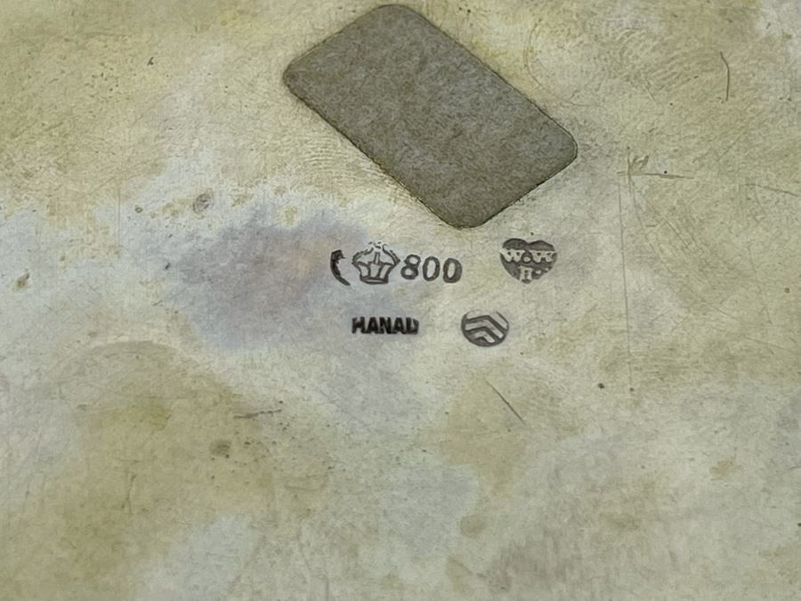 .800 European Silver Footed Box With Lid 333g Melt Value $158 [Photo 11]