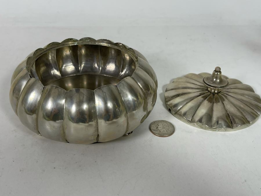 .800 European Silver Footed Box With Lid 333g Melt Value $158 [Photo 7]