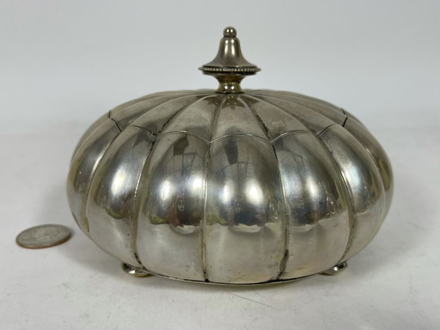 .800 European Silver Footed Box With Lid 333g Melt Value $158 [Photo 2]
