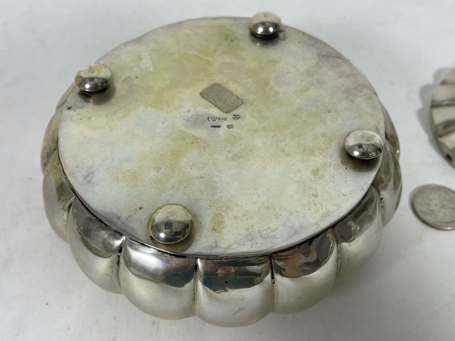 .800 European Silver Footed Box With Lid 333g Melt Value $158 [Photo 9]