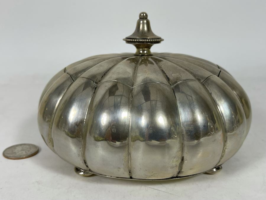 .800 European Silver Footed Box With Lid 333g Melt Value $158 [Photo 3]