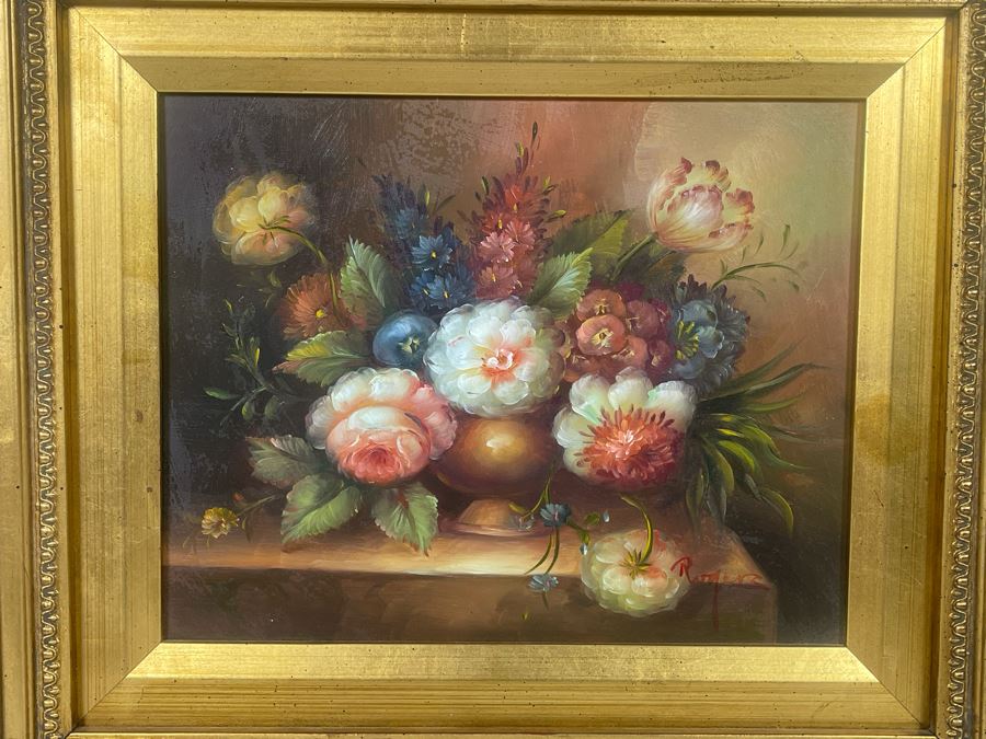 Vintage Original Still Life Painting Framed 18 X 16 [Photo 2]