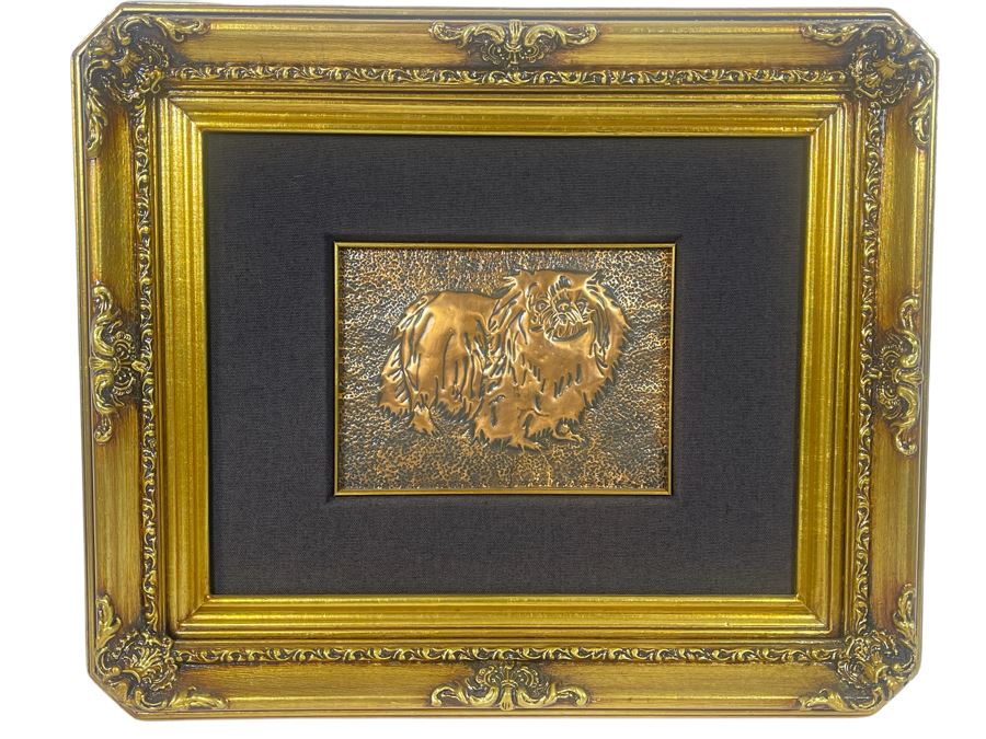 Copper Relief Shih Tzu Dog Breed Artwork Framed 19 X 16 [Photo 1]