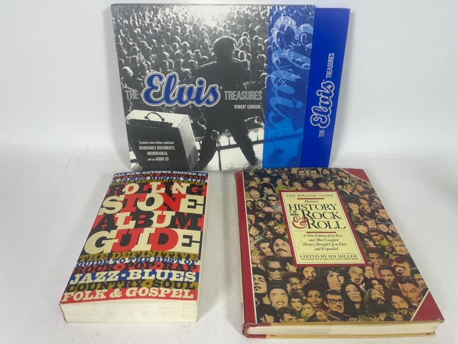 The Elvis Treasures Book By Robert Gordon, Rolling Stones Album Guide & The History Of Rock & Roll Book [Photo 2]