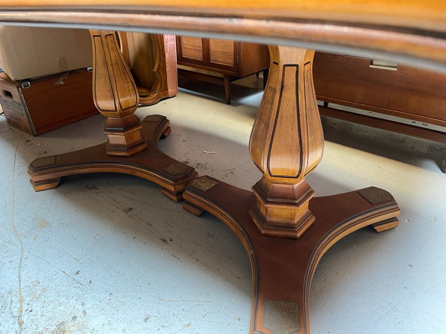 Formal Dining Table With Eight Cane Back Chairs With 2 Leaves From La formal-dining-table-with-eight-cane-back-chairs-with-2-leaves-from-la