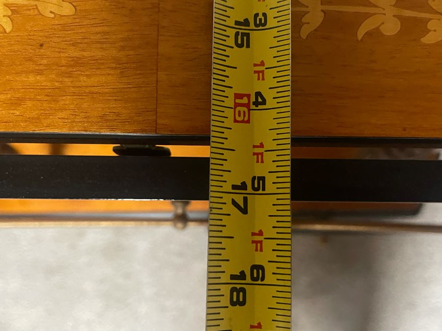 JUST ADDED - Italian Wooden Inlay Teacart Bar Cart 32W X 17D X 30H [Photo 9]