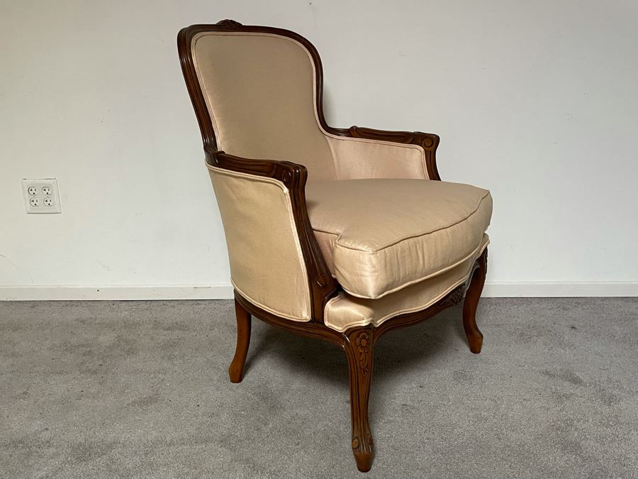 JUST ADDED - Thomasville Wooden Ulpholsted Armchair 25W X 25D X 37H [Photo 2]
