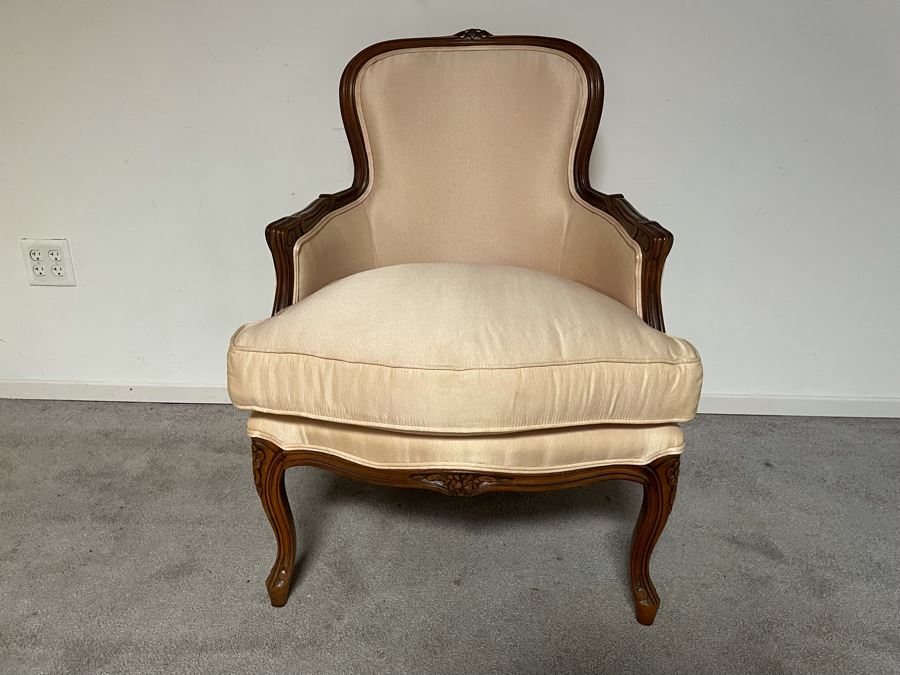 JUST ADDED - Thomasville Wooden Ulpholsted Armchair 25W X 25D X 37H [Photo 3]