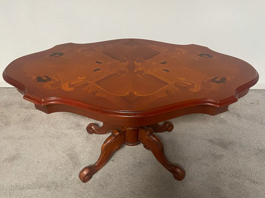 JUST ADDED - Italian Wooden Inlay Coffee Table 41W X 24D X 20H [Photo 1]
