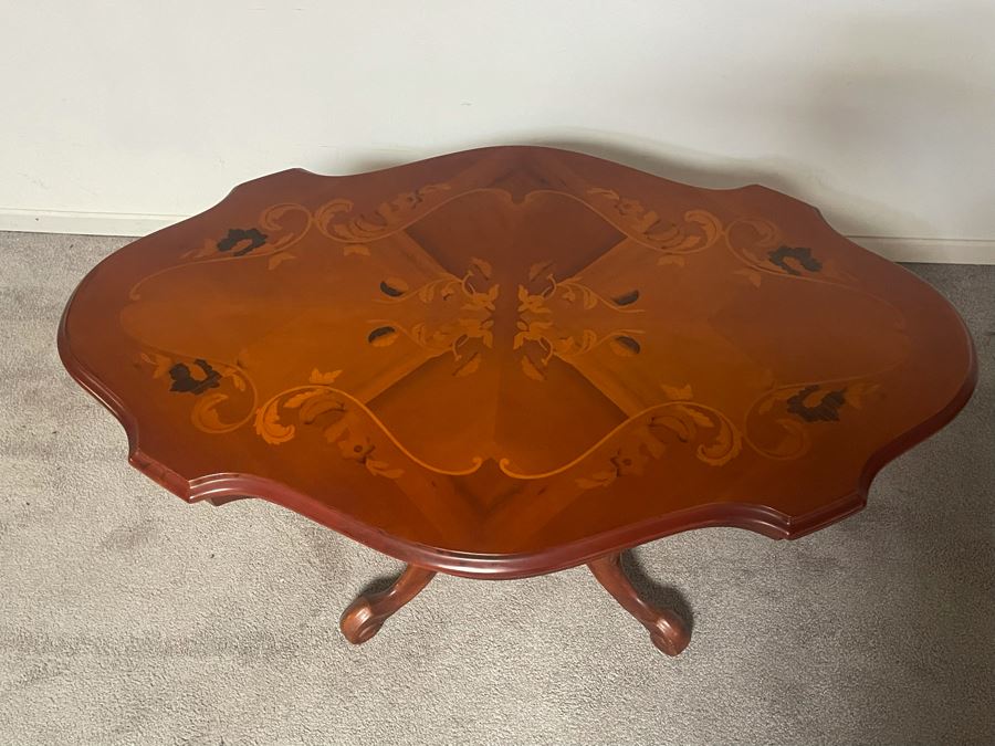 JUST ADDED - Italian Wooden Inlay Coffee Table 41W X 24D X 20H [Photo 4]