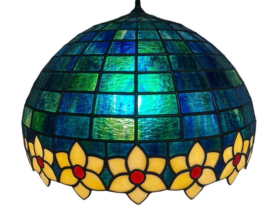 JUST ADDED - Custom Handmade Stained Glass Light Fixture 19W