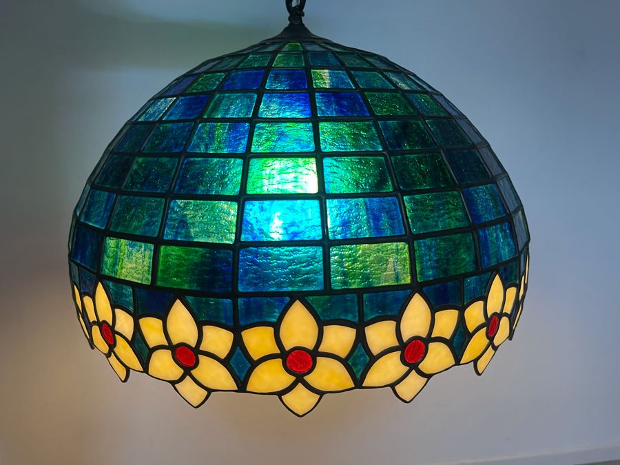 JUST ADDED - Custom Handmade Stained Glass Light Fixture 19W [Photo 5]