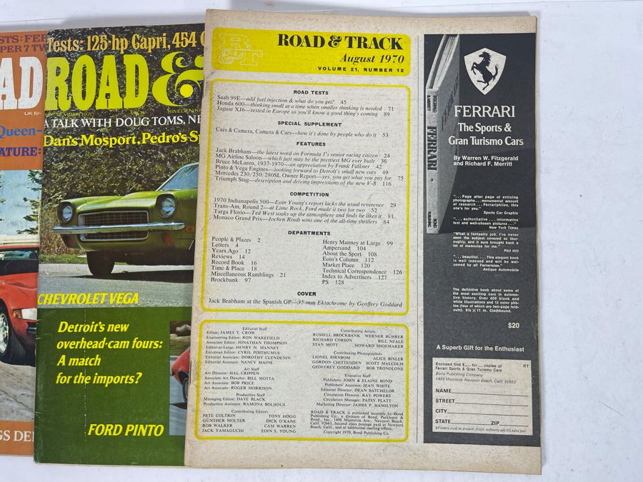 JUST ADDED - Vintage 1970 Road & Track Magazines - See Photos [Photo 11]
